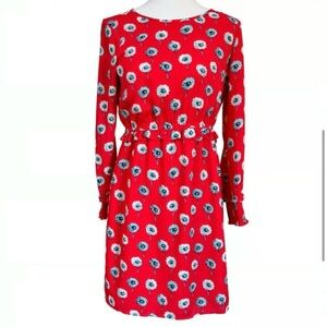 NWT! J. Crew Red Sheath Dress with Bishop Sleeves